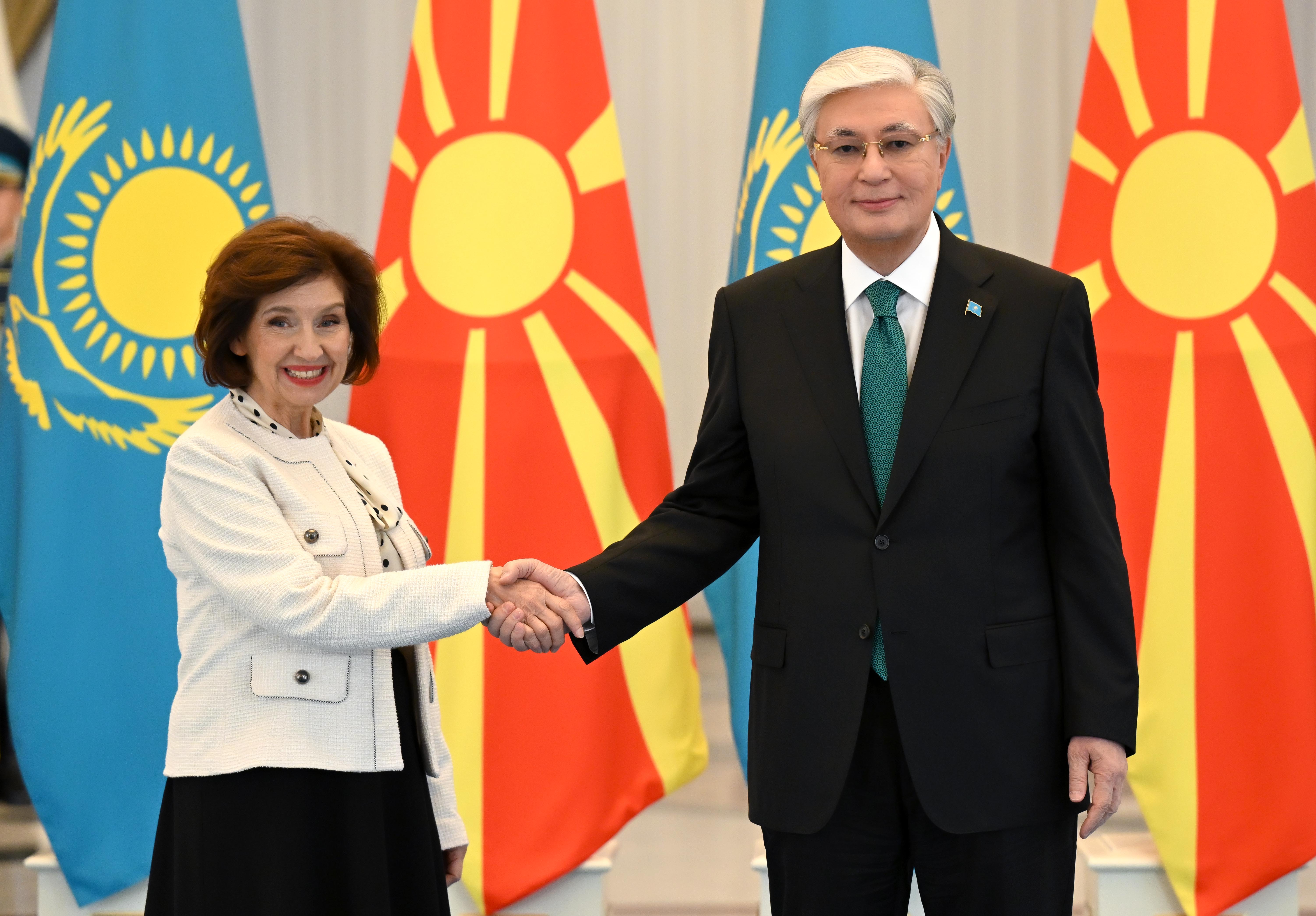 The President of Kazakhstan Meets with President of North Macedonia Gordana Siljanovska-Davkova