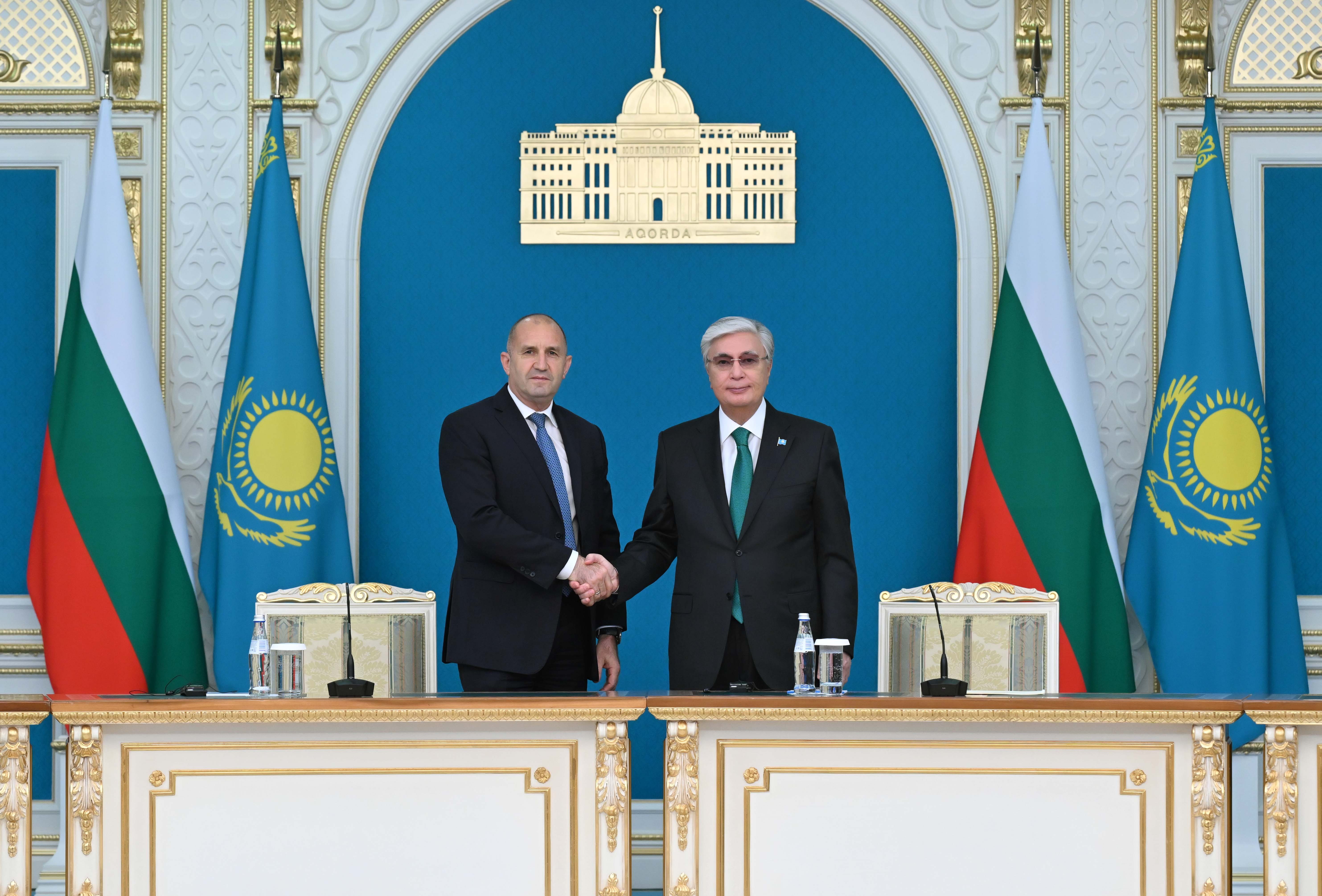 President Kassym-Jomart Tokayev and President of Bulgaria Rumen Radev Delivered a Joint Press Statement