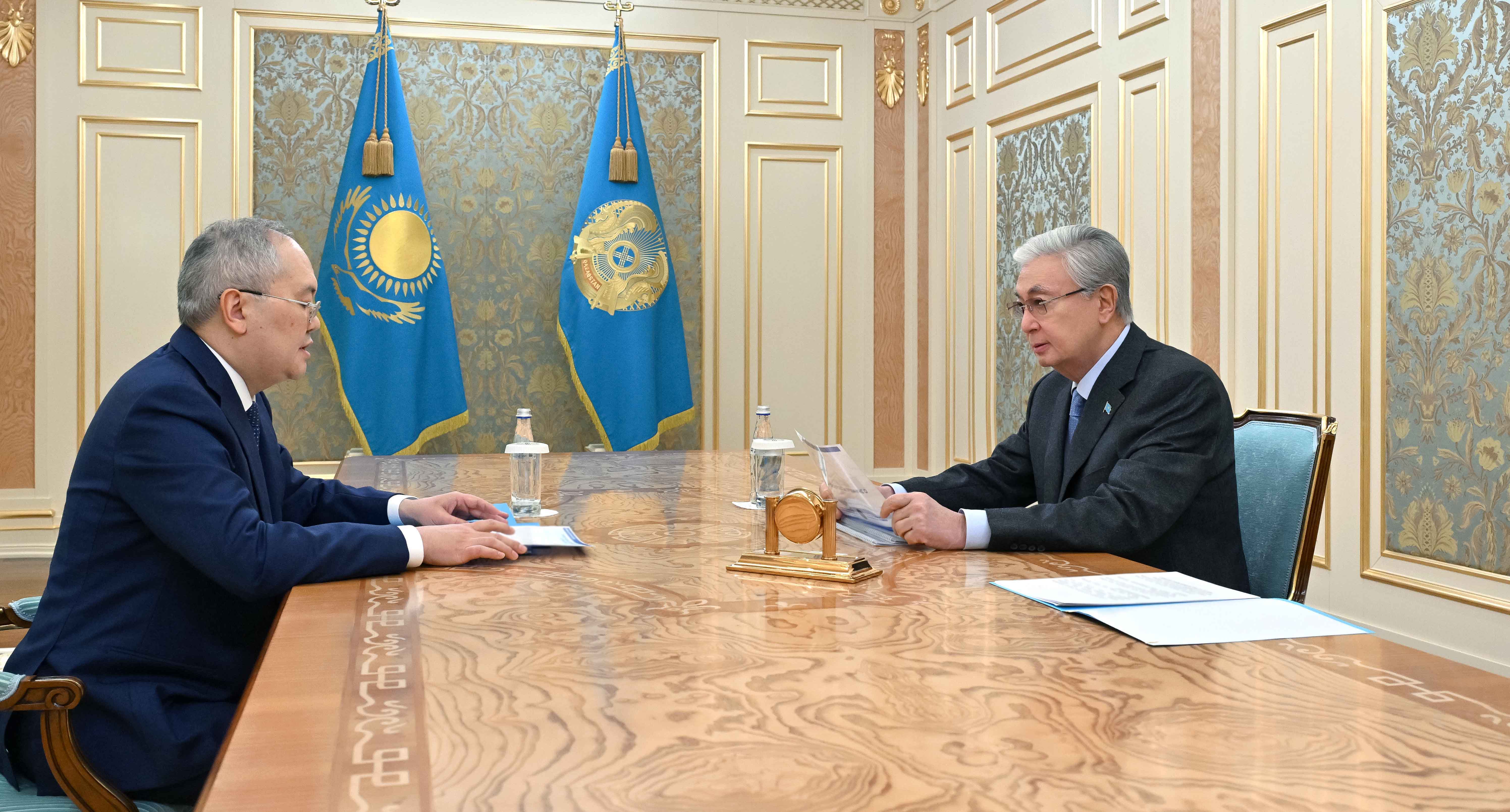 Қасым-Жомарт Тоқаев Қаржылық мониторинг агенттігінің төрағасы Жанат Элимановты қабылдады