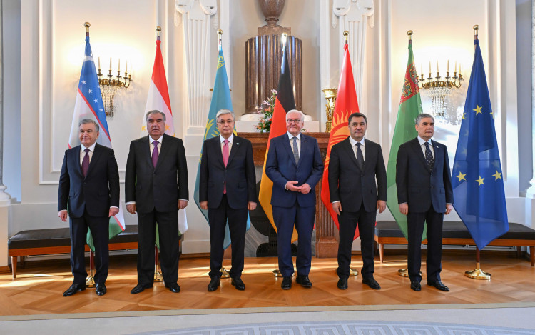 The President of Kazakhstan participates in the meeting of the Heads of Central Asian states with the President of Germany