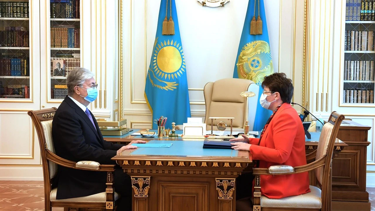 Kassym-Jomart Tokayev receives Natalya Godunova, Chairman of the Accounts Committee for Control over Execution of the Republican budget 