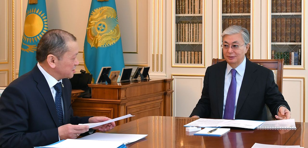 Head of State Kassym-Jomart Tokayev receives Minister of Labor and Social Protection of the Population Birzhan Nurymbetov