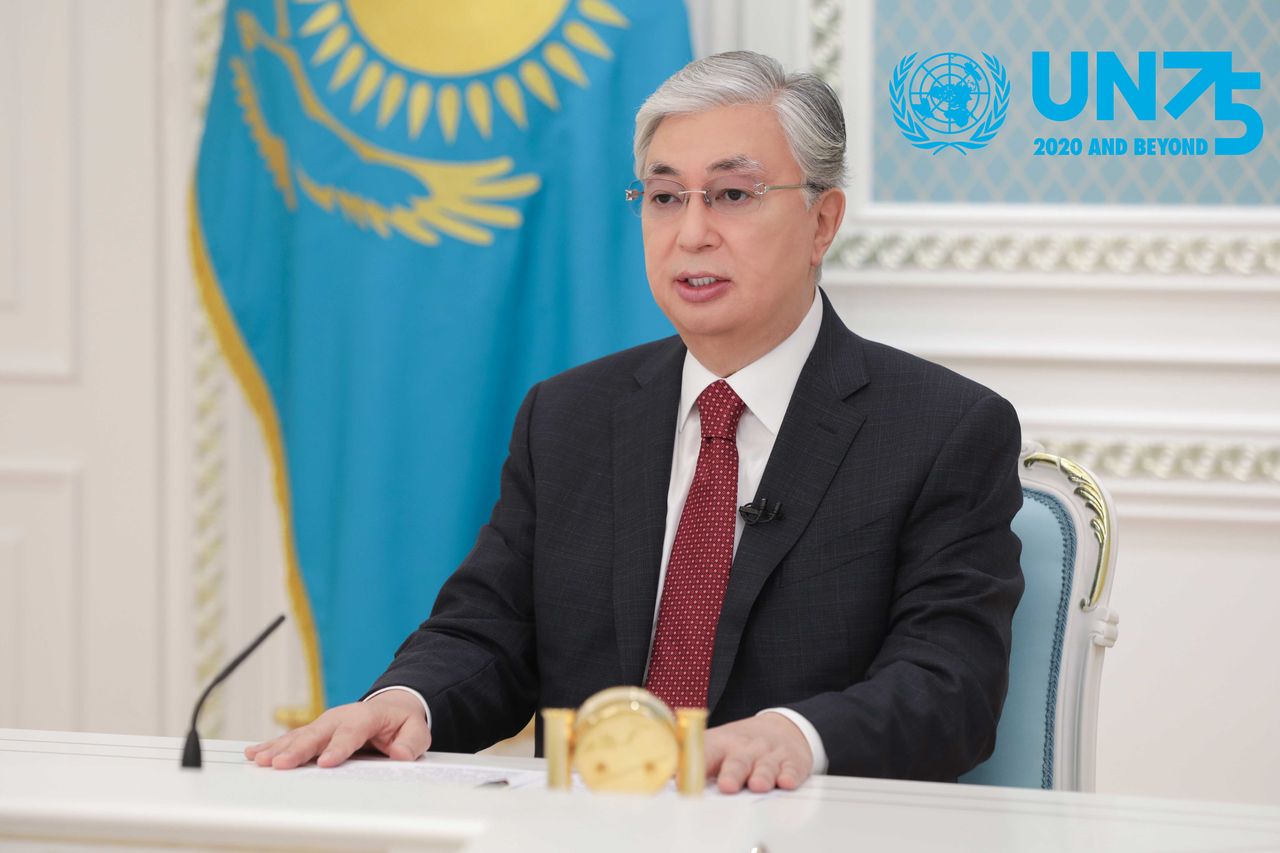 President of Kazakhstan Kassym-Jomart Tokayev addressed at the General Debate of the 75th session of the UN General Assembly