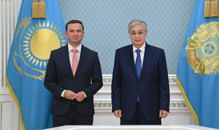 Kazakhstan President Kassym-Jomart Tokayev receives Minister of Foreign Affairs of Northern Macedonia Bujar Osmani