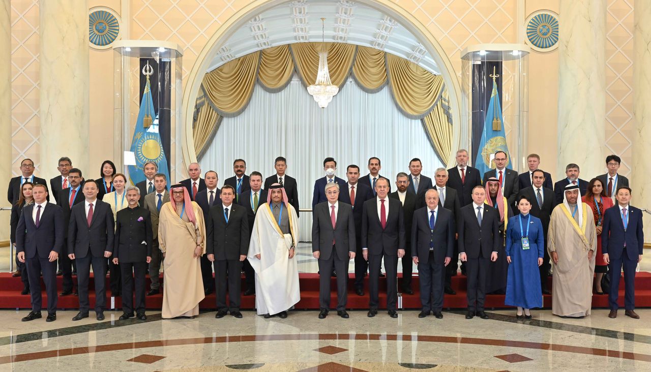 Kazakhstan President Kassym-Jomart Tokayev holds a meeting with the heads of delegations participating in the CICA Foreign Ministers meeting