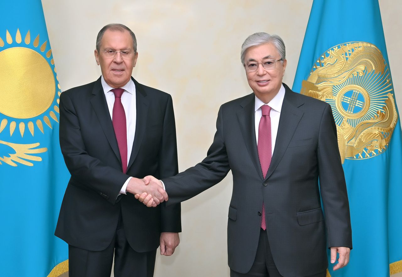 Kazakhstan President Kassym-Jomart Tokayev receives Foreign Minister Sergey Lavrov of Russia