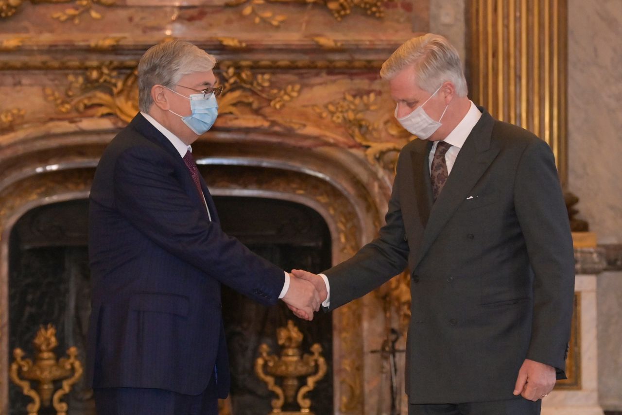 Kassym-Jomart Tokayev meets with King Philippe of Belgium